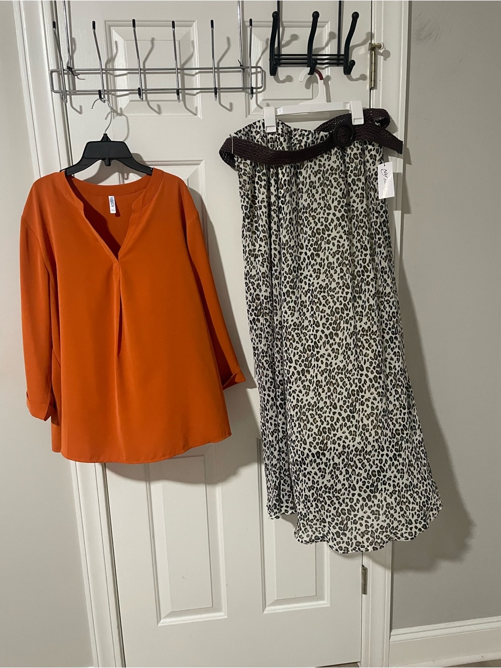 Orange V-Neck Women's Blouse - vishow with ny collection maxi 2x skirt